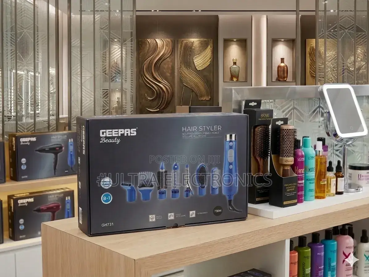 Geepas 8-in-1 Hair Styler Kit Featuring Multiple Styling Attachments