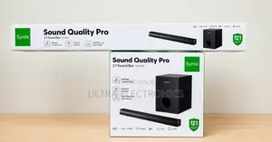 Syinix Sound Quality Pro 2.1 Sound Bar Featuring a 121-Watt Output.