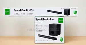 Syinix Sound Quality Pro 2.1 Sound Bar Featuring a 121-Watt Output.