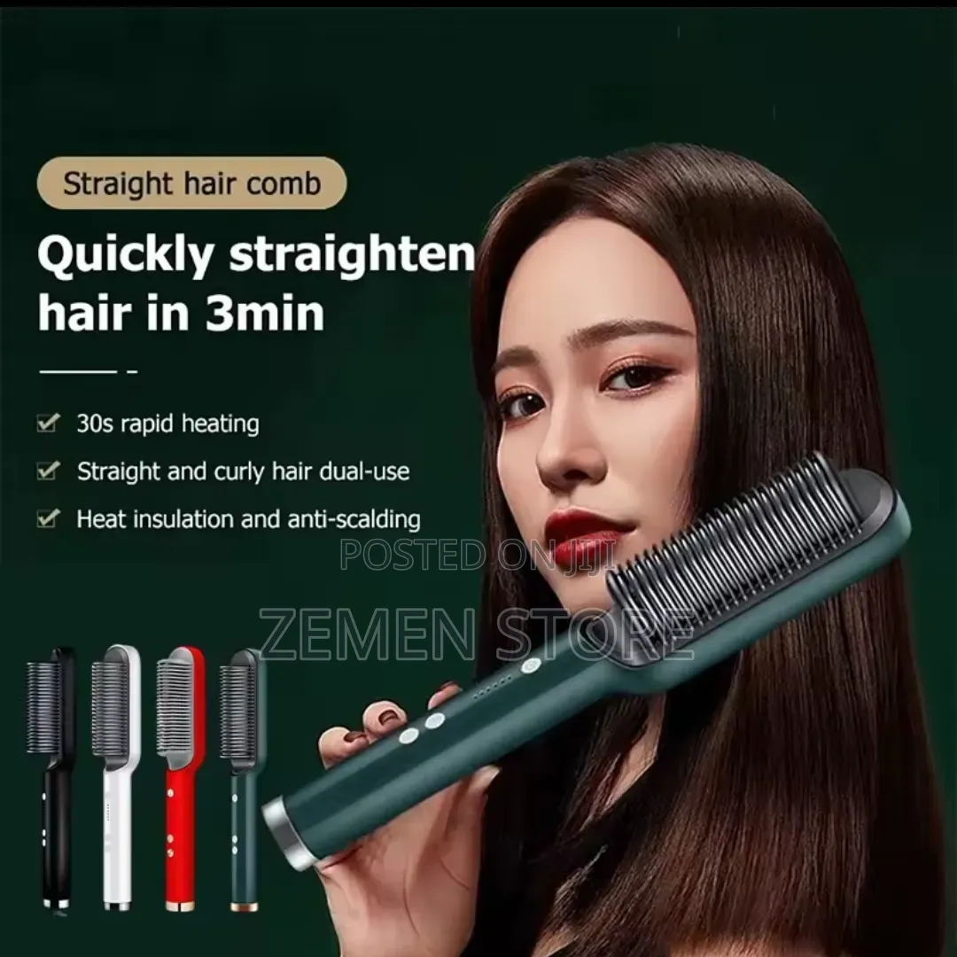 ፀጉር እያበጠረ የሚተኩስ ዘመናዊ ማበጠሪያ | Straightener Hair Styling Comb