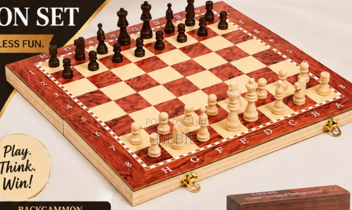 Chess Checkers Backgammon Set
