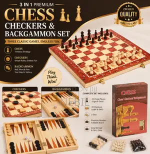 Chess Checkers Backgammon Set