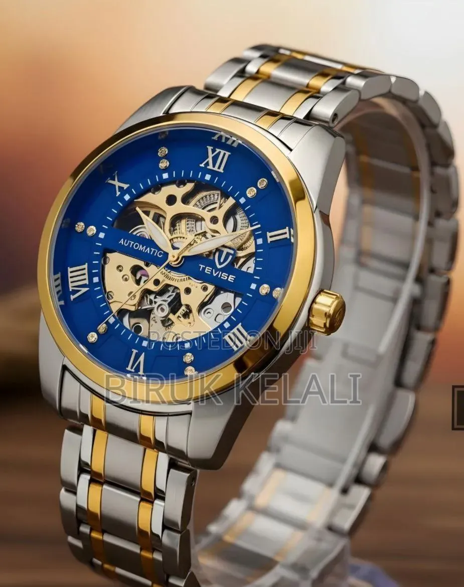 Tevise Automatic Mechanical Skeleton Wristwatch