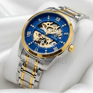 Tevise Automatic Mechanical Skeleton Wristwatch