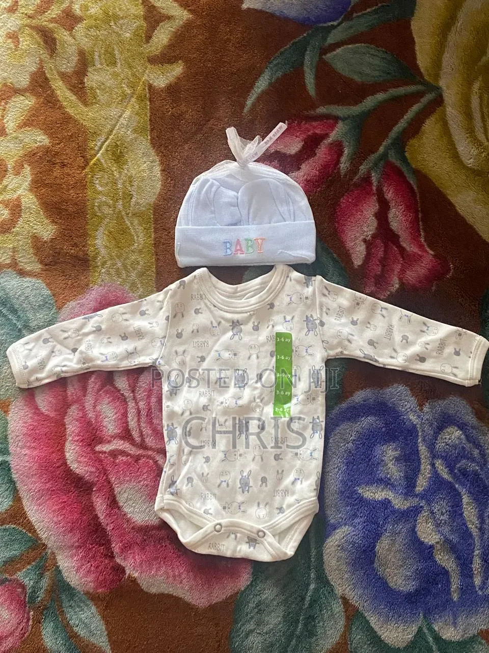 Baby Bodysuit Set With Winter Hat Soft Socks