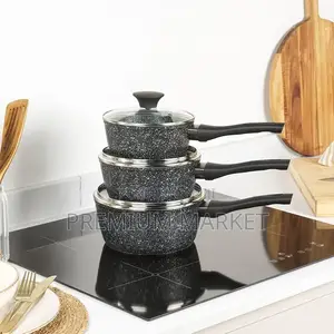 Momcoc 9-Piece Granite-Coated Non-Stick Cookware Set ማምኮክ ባለ 3 ደረጃ ድስት