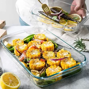 Tempered Glass Bakeware Set 3pcs የመስታዎት ፓትራዎች