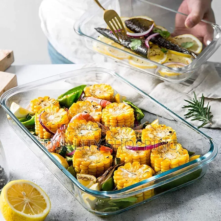 Tempered Glass Bakeware Set 3pcs የመስታዎት ፓትራዎች