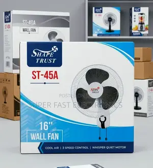 Shape Trust Wall Fan – 3 Speed Control Whisper Quiet Motor