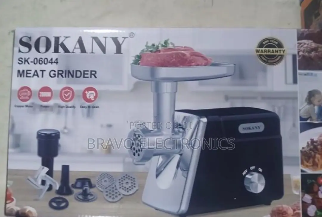 Boma Electric Meat Grinder Featuring a Stainless Steel Head and Black