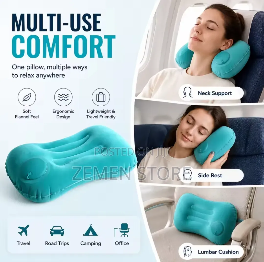 ሁለገብ በአየር የሚነፋ ትራስ | Multi-Use Inflatable Travel Pillow