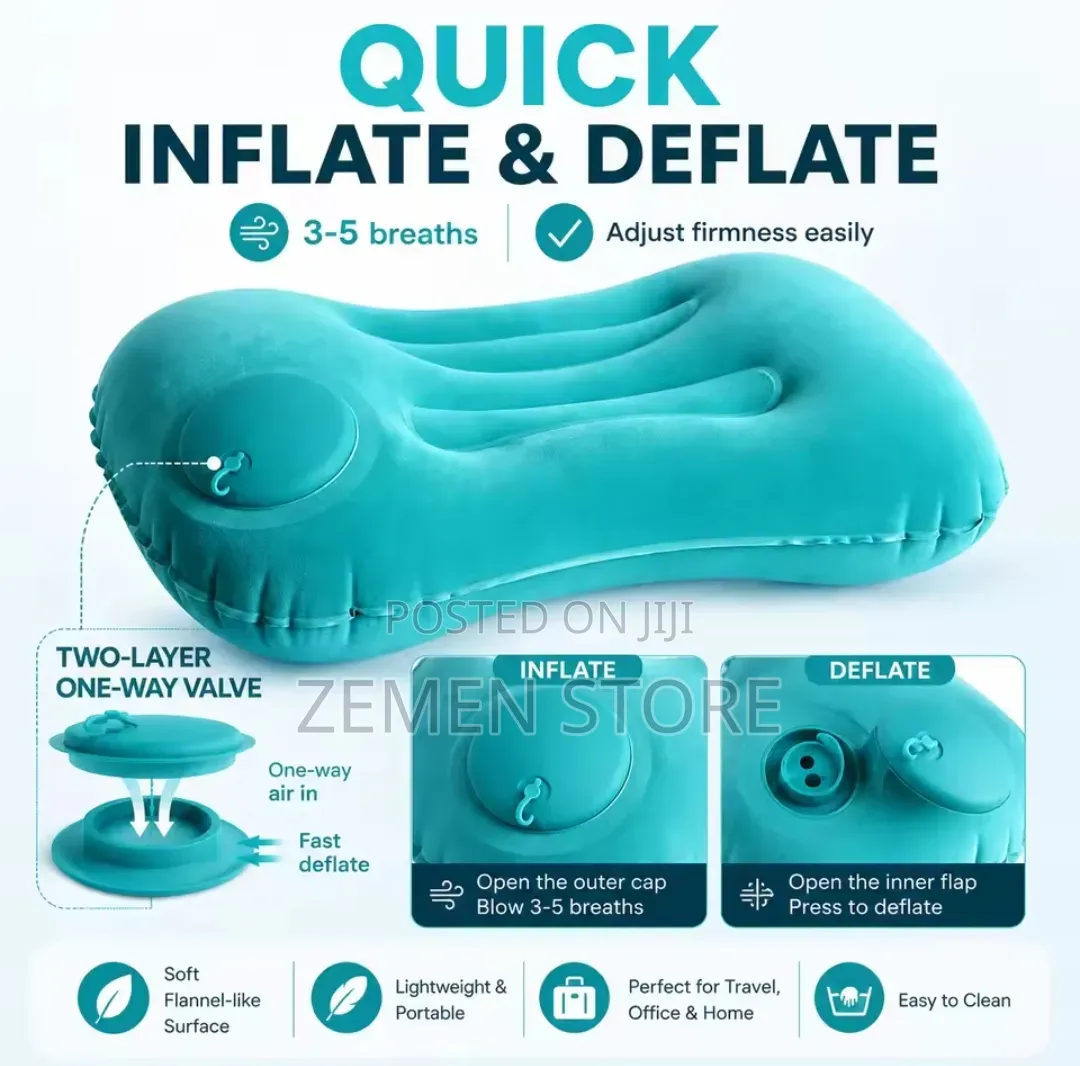 ሁለገብ በአየር የሚነፋ ትራስ | Multi-Use Inflatable Travel Pillow