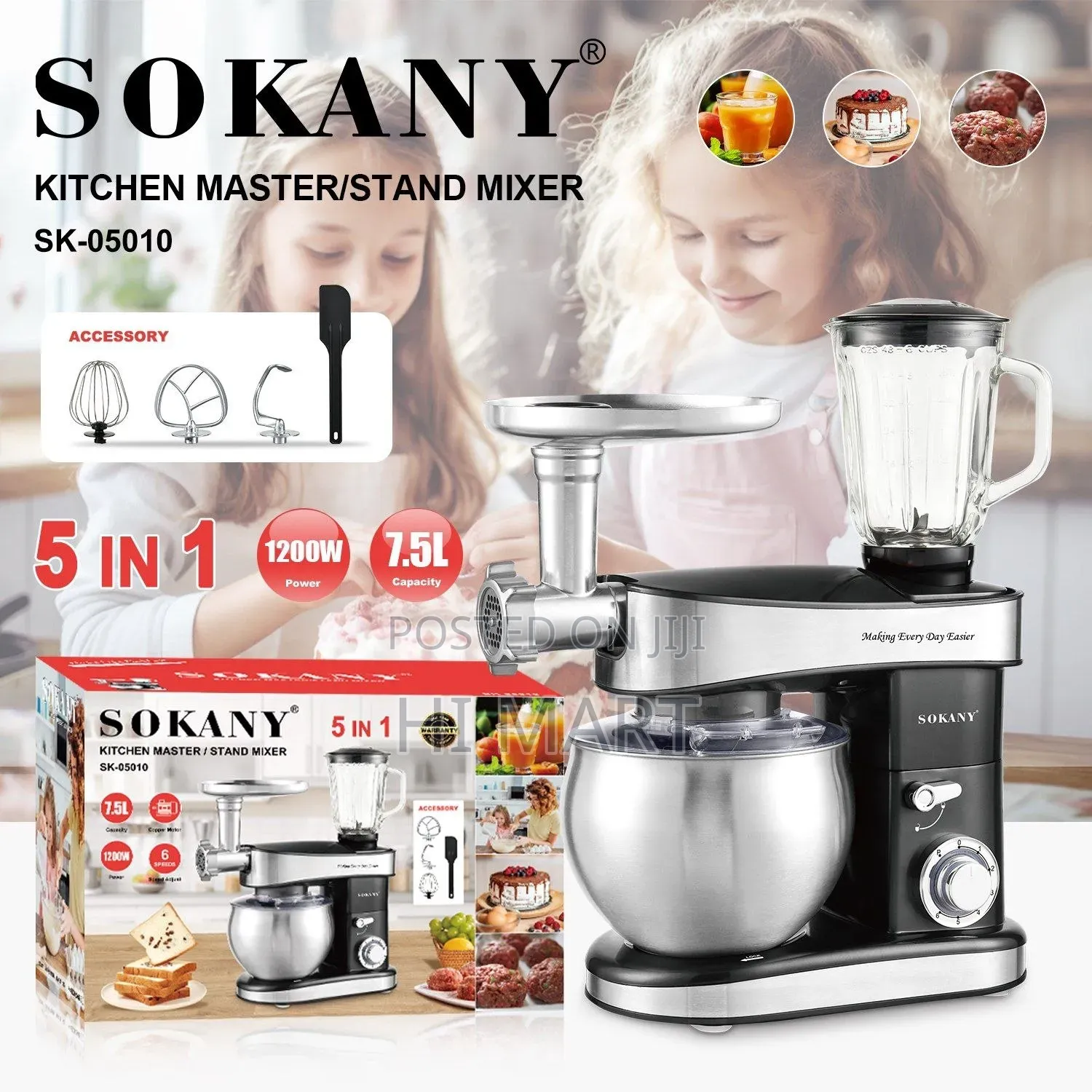 Sokany 4in1 Standing Mixer(1.5litre)