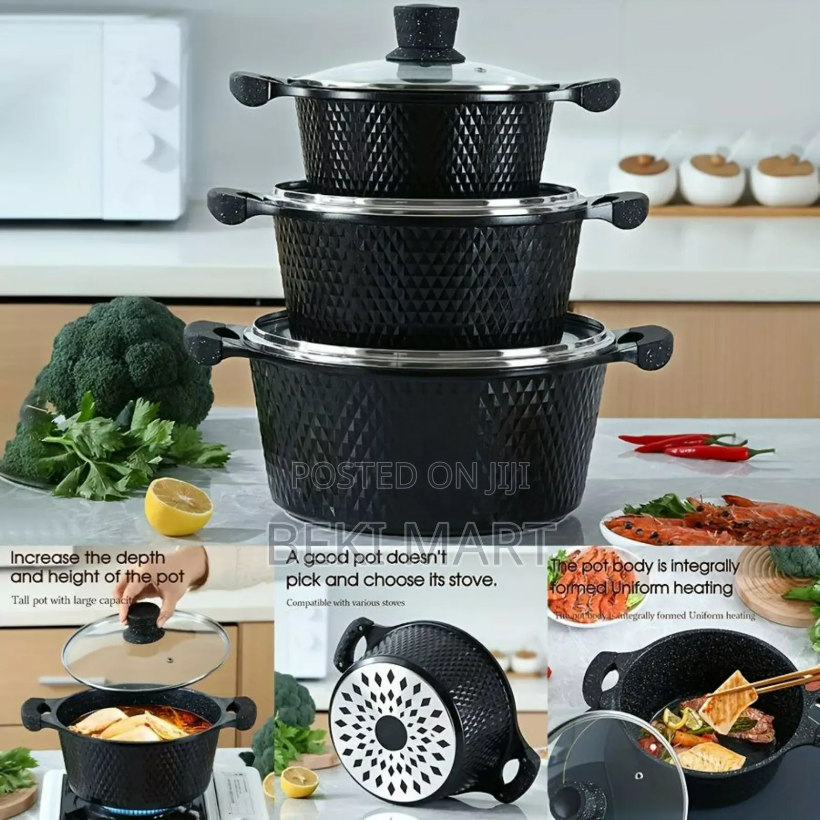 Luxury Non Stick Granite Cooking Pot Set