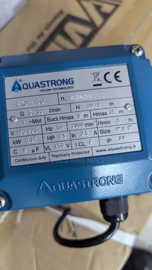 Aquastrong Silent Water Pump 0.5 Hp Italian Technology Surface Pump