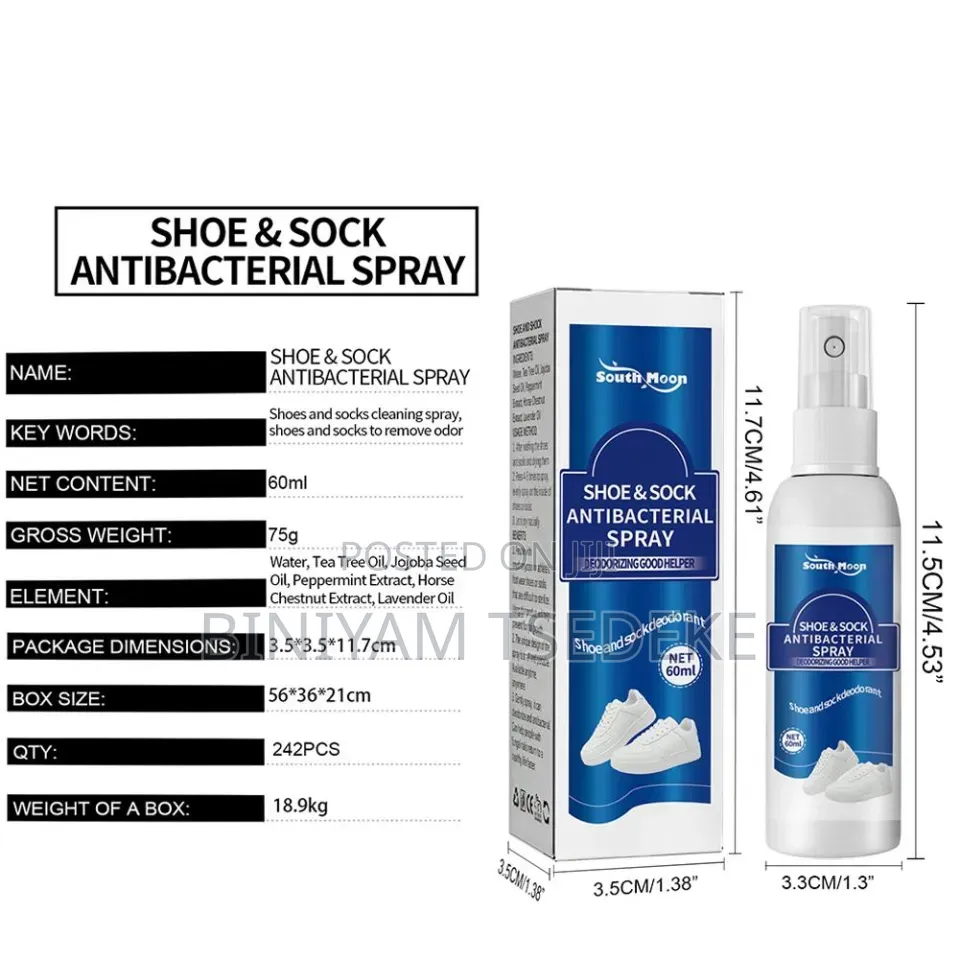 Shoe Sock Antibacterial Spray/ የጫማ ሽታ የሚያጠፋ