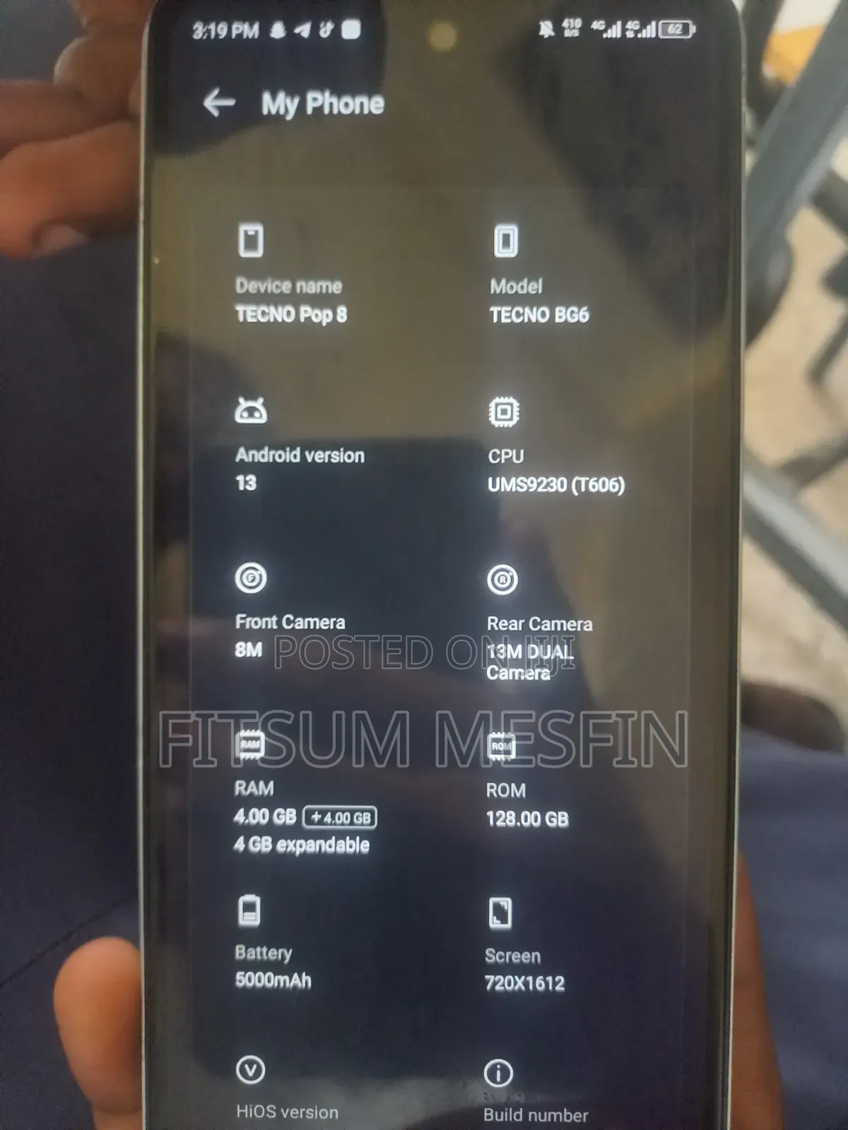 Tecno Pop 8 128 GB Silver