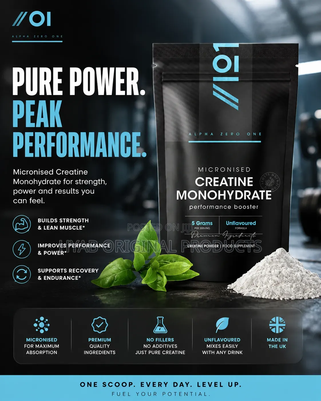 Creatine Powder Powder / 1kg, 5g ( 200 Serving)