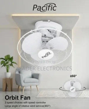 Pacific Orbit Wall Mounted Fan – 3 Speed Control | 360° Rotation