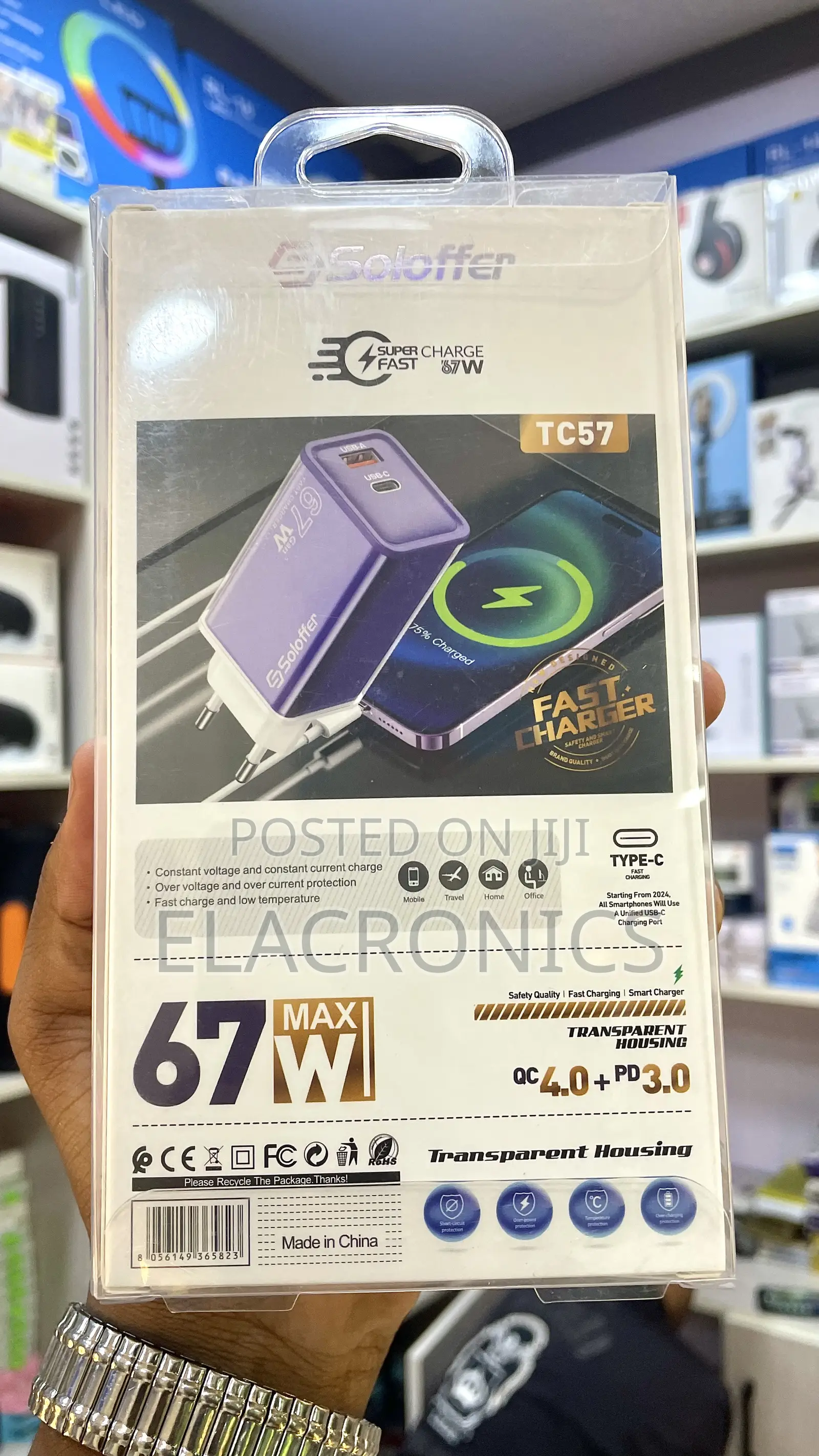 iPhone Charger Soloffer Fast 67w Type-C Adapter