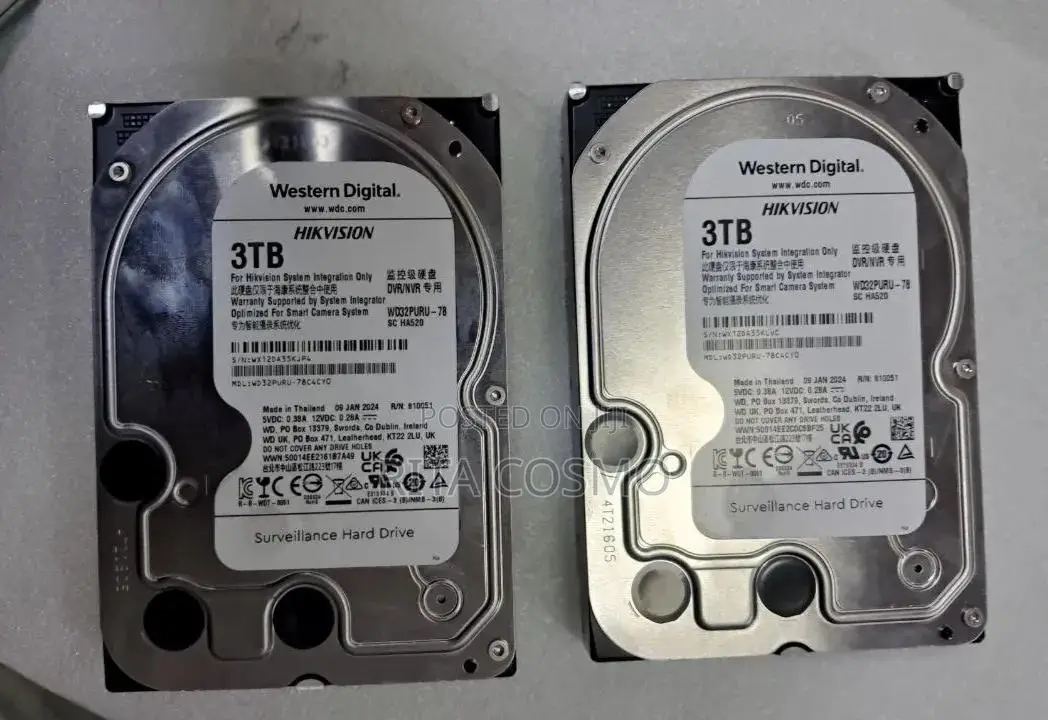 Western Digital 3tb Hikvision Surveillance Hard Drive