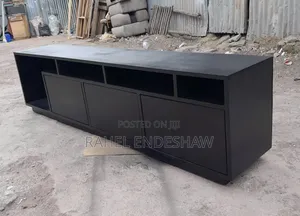 Black Laminated MDF Tv Stand