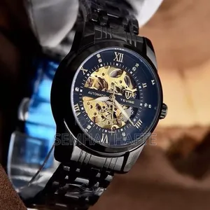 Tevise Black Automatic Watch