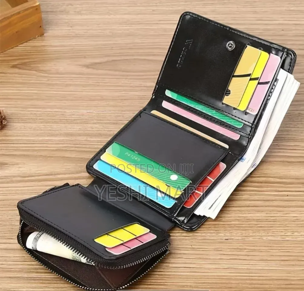 Multifunctional Multi-card Slot Large Capacity Mocha Brown Pu Leather