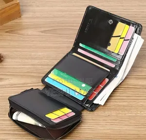 Multifunctional Multi-card Slot Large Capacity Mocha Brown Pu Leather
