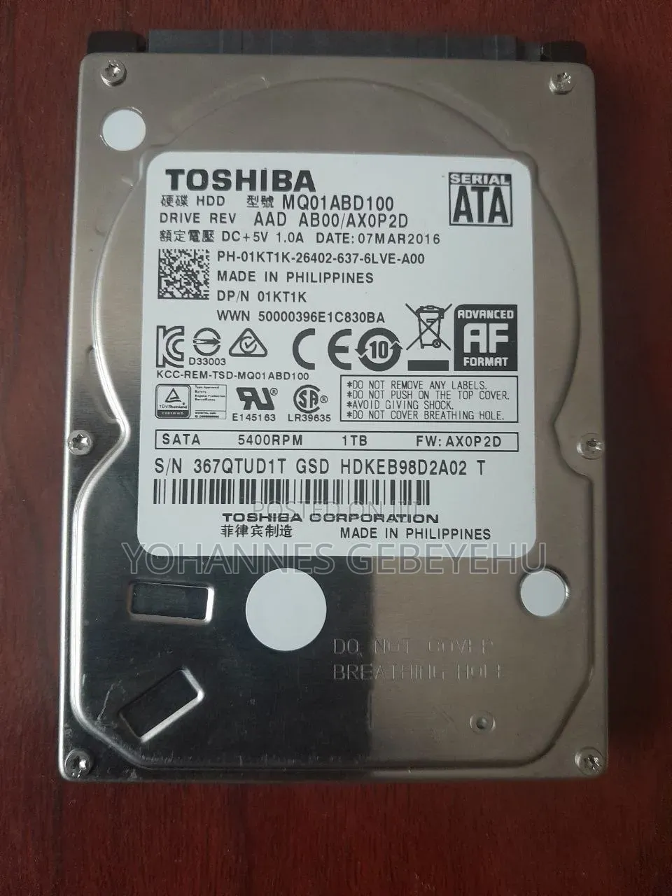 Laptop Hard Disk