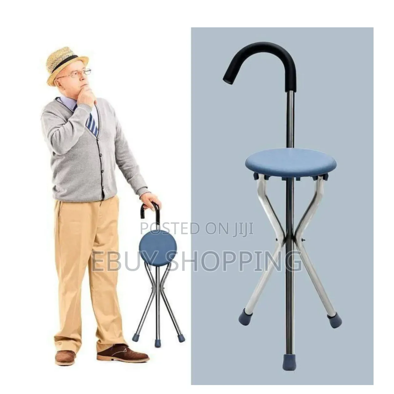 Aluminum Cane Stool – Foldable Walking Cane That Turns Into a Seat