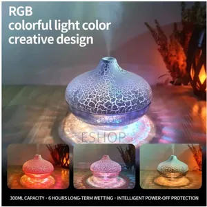 300ml RGB Crackle Diffuser –Silent Mist Adjustable Lighting for Office