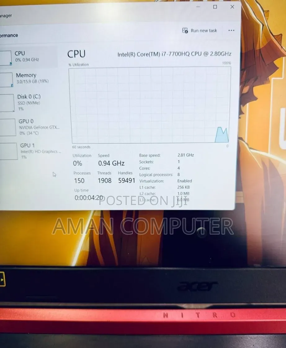 New Laptop Acer Nitro 5 16GB Intel Core i7 SSD 512GB