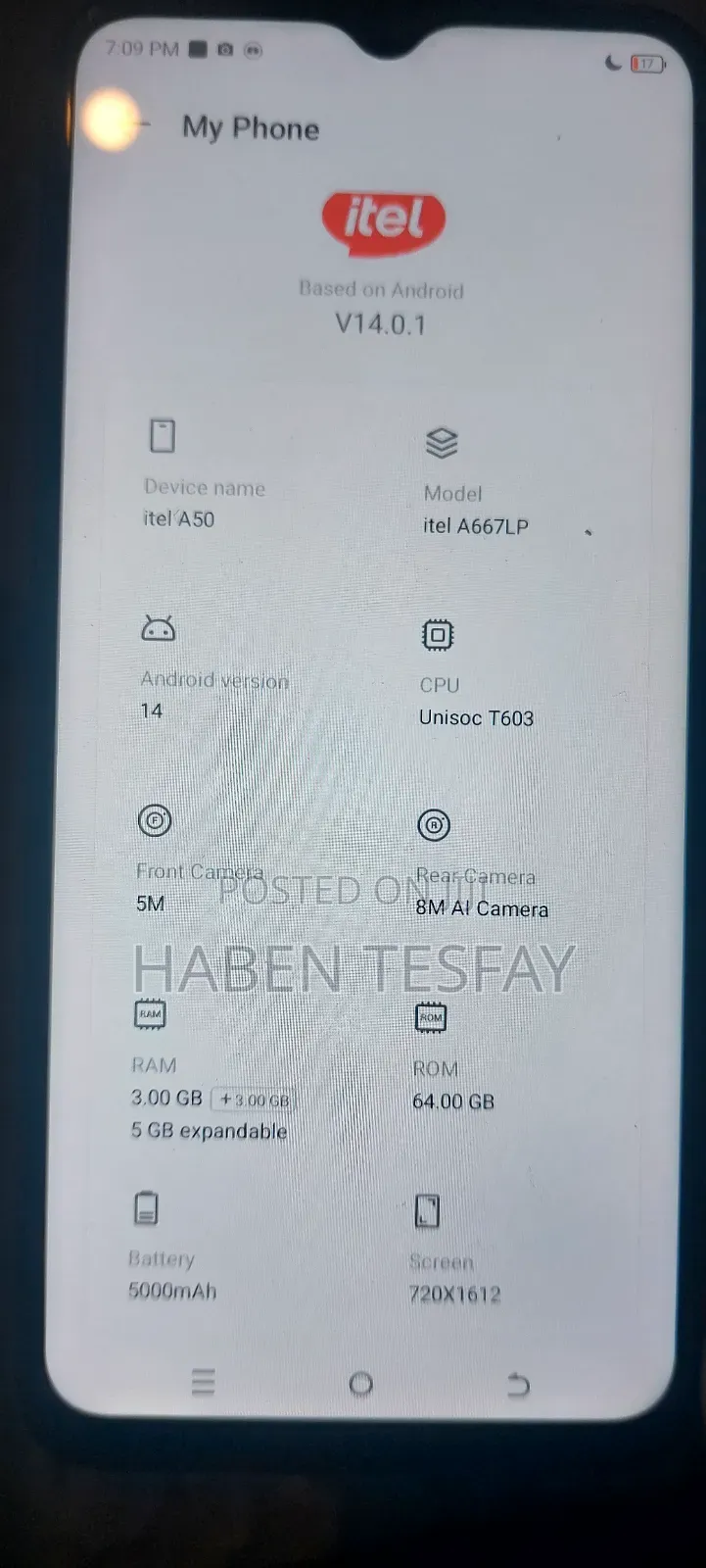 Itel A50 128 GB Black
