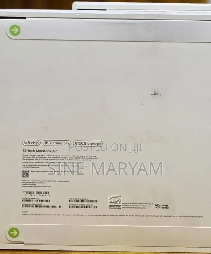 New Laptop Apple MacBook Air 2026 M5 13-inch 16GB Apple M5 SSD 512GB