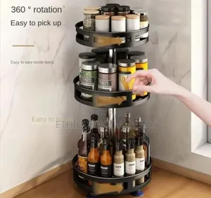 360° Rotating Spice Rack, Multifunctional Kitchen Organizer Tray