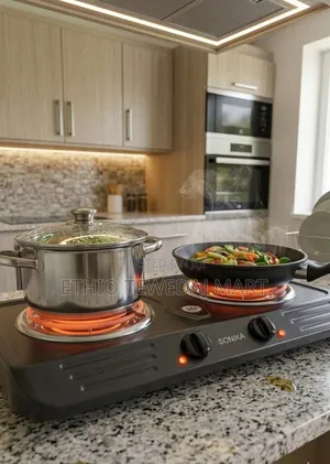 Sonika Hot Plate ባለሁለት ምድጃ ስቶቭ