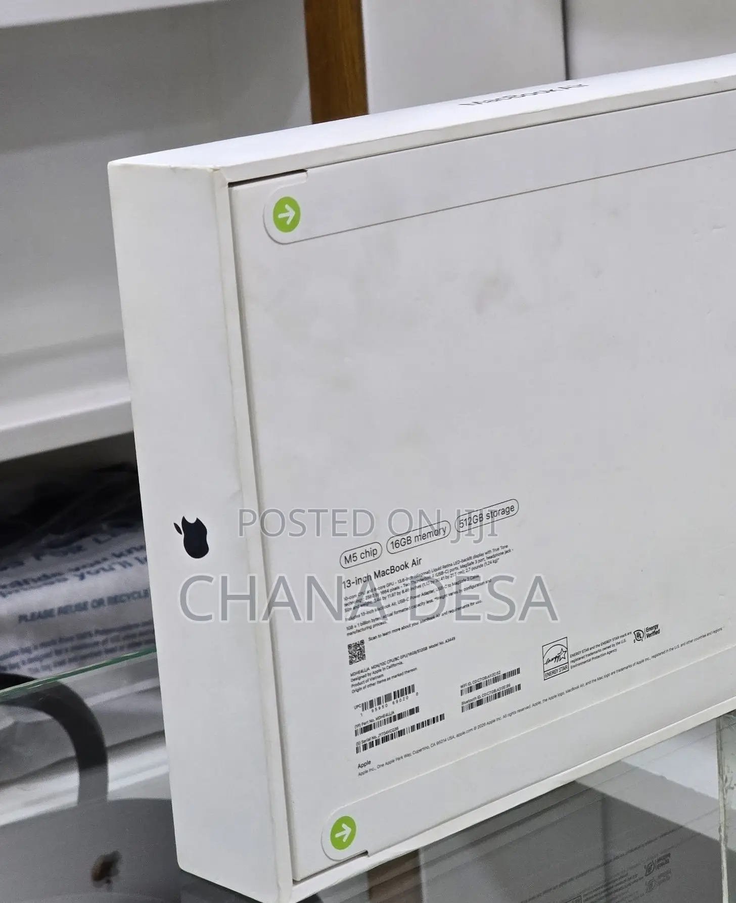 New Laptop Apple MacBook Air 2026 M5 13-inch 16GB Apple M5 SSD 512GB