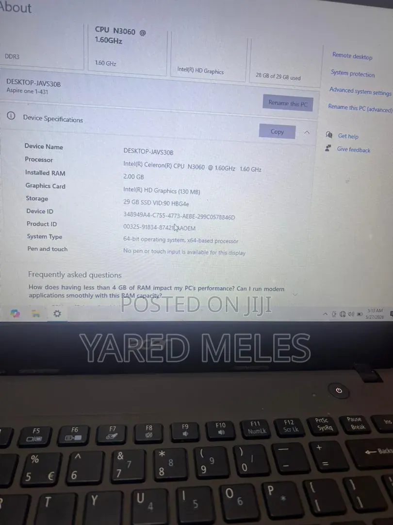 Laptop Acer 2GB eMMC 32GB