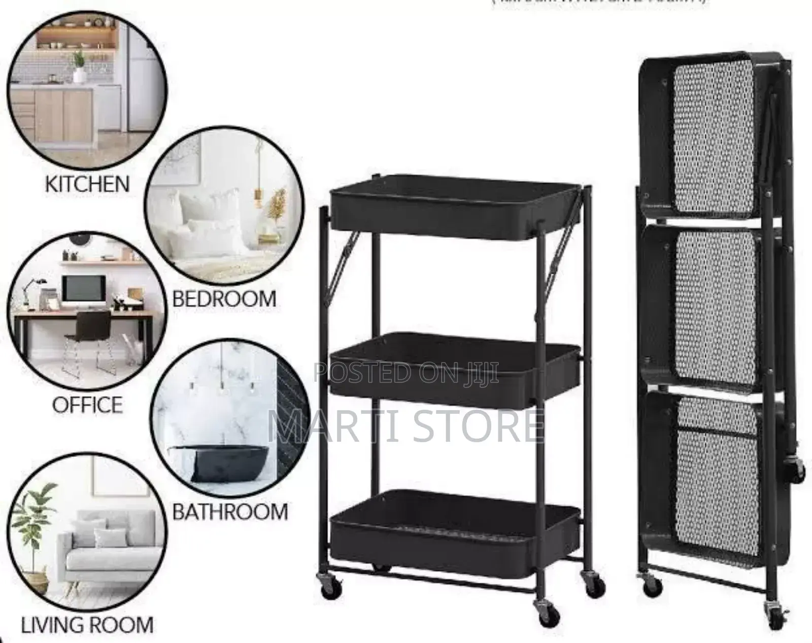 3- Tier Rolling Cart Organizer