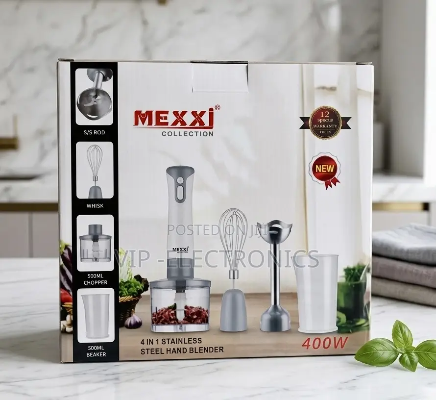 Mexxi 4-in-1 Stainless Steel Hand Blender – 400w