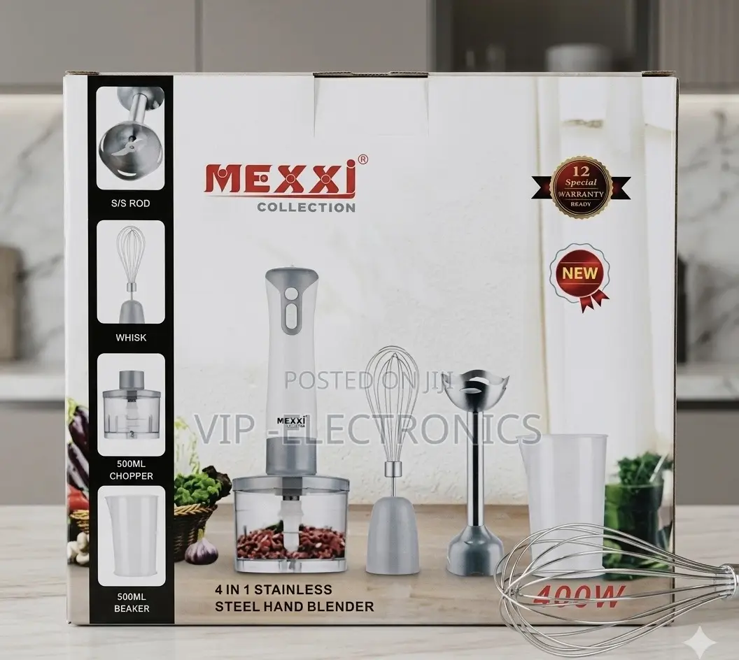 Mexxi 4-in-1 Stainless Steel Hand Blender – 400w