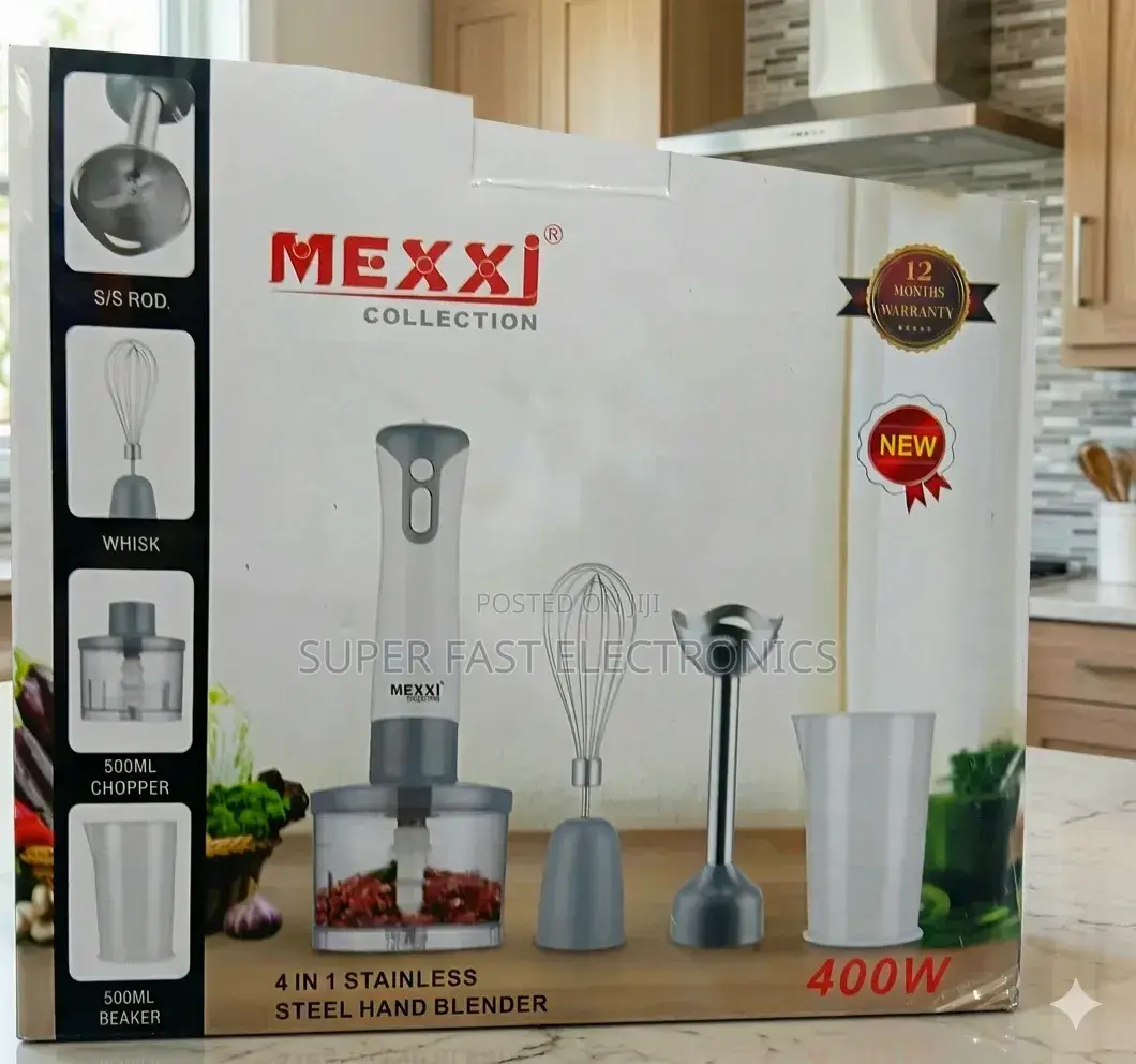 ​Mexxi Collection 4-in-1 Stainless Steel Hand Blender Set (400w)