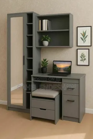Gray Dressing Table With Study Desk