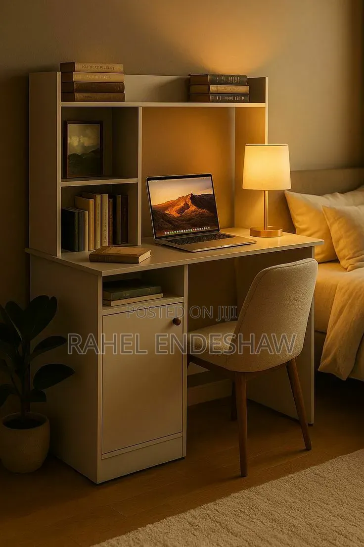 Modern Vanity Desk With Shelves With Out Chair