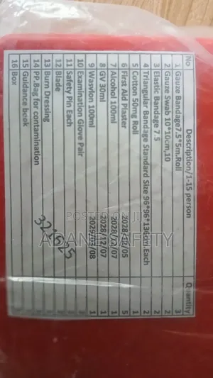 First Aid Kit15people የ15 ሰው የመጀመሪያ እርዳታ መስጫ ሳጥን