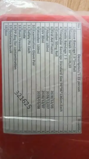 First Aid Kit15people የ15 ሰው የመጀመሪያ እርዳታ መስጫ ሳጥን