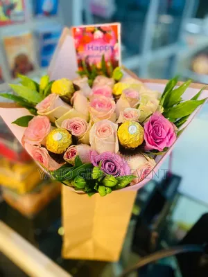 Bouquet With Chocolate Gift