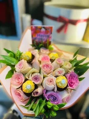 Bouquet With Chocolate Gift