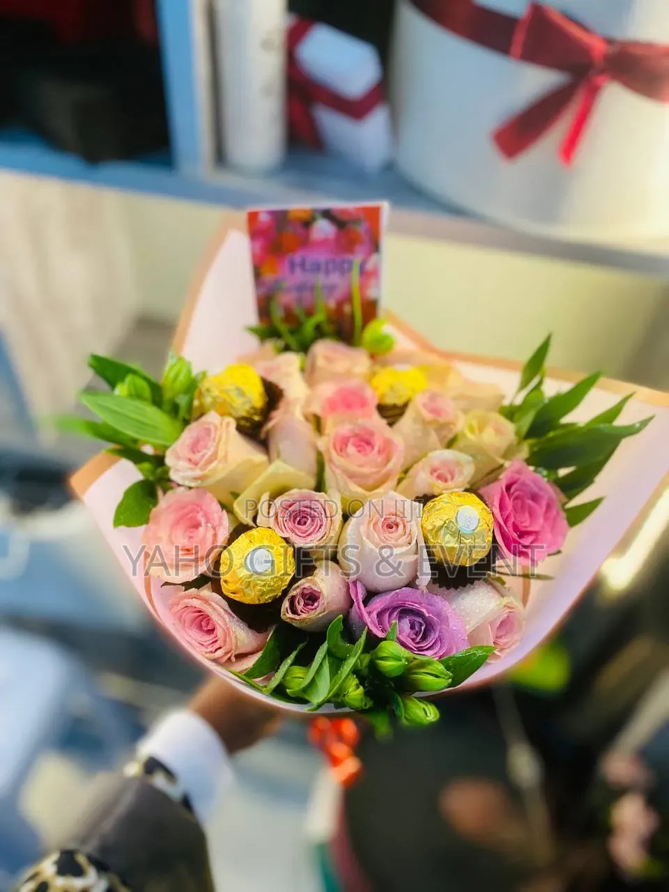 Bouquet With Chocolate Gift